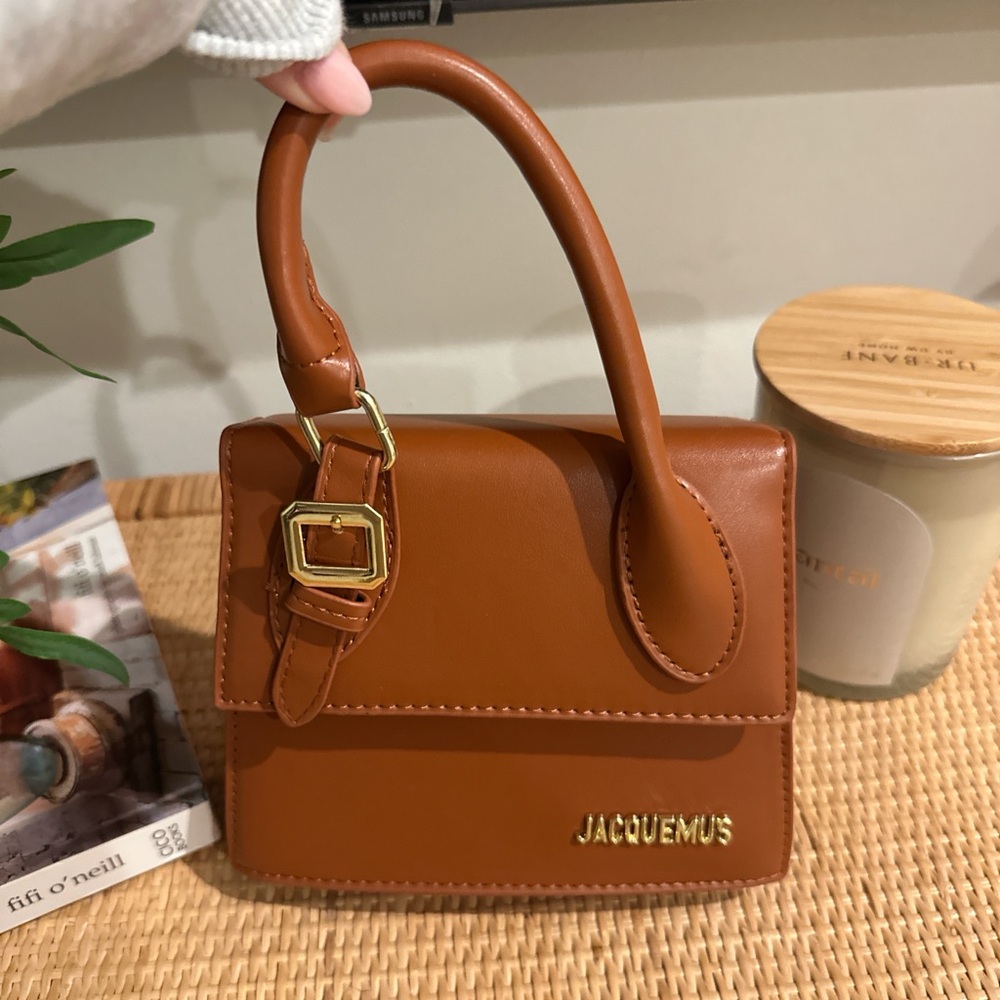 Jacquemus Tan Mini Bag with Gold Accents